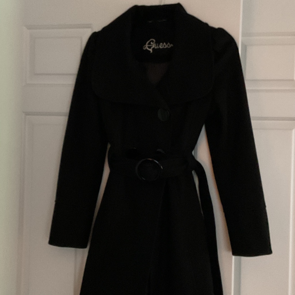Guess Elegant Black Overcoat